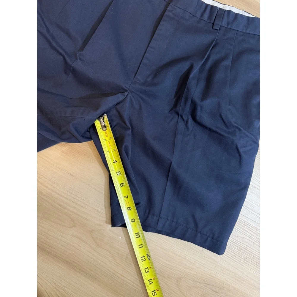 L.L. Bean Pleated Chino Shorts Men 38 Navy Blue Casual Preppy Classic